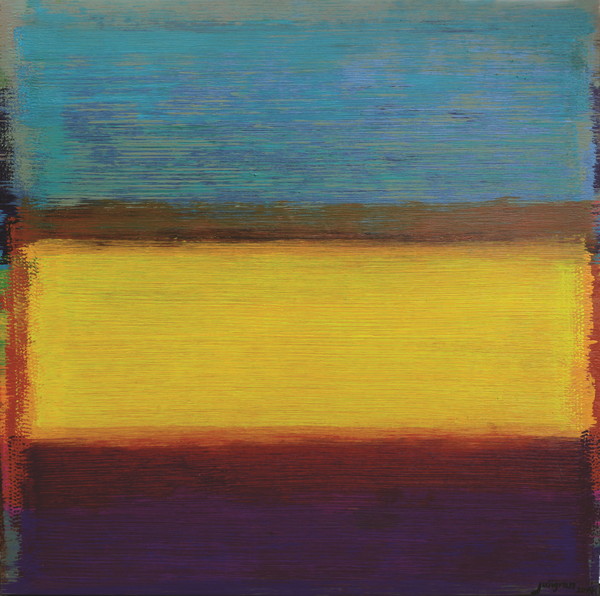 Colors Play Sweeping#210 acrylic on canvas, 168×168×5cm, 2014 (사진=산속등대미술관)