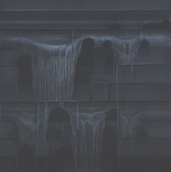 양규준, 검은산수2414, 130x130cm Acrylic on canvas, 2024